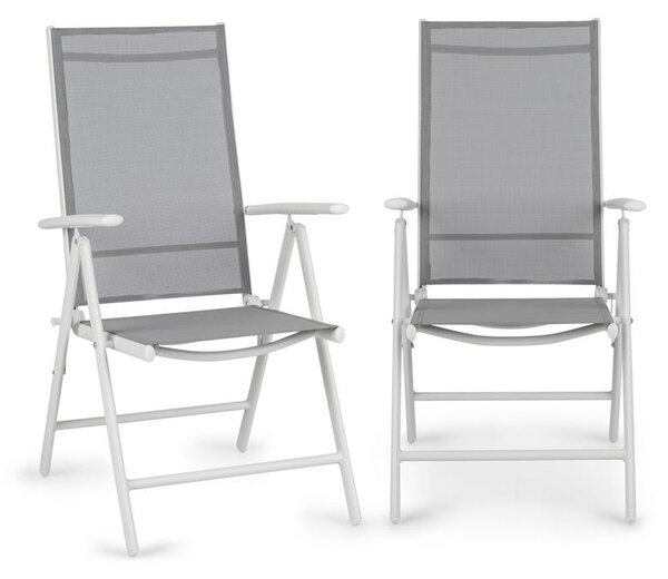 Blumfeldt Almeria, skladacie stoličky, 2 ks, 56,5 x 107 x 68 cm, ComfortMesh, hliník, biela
