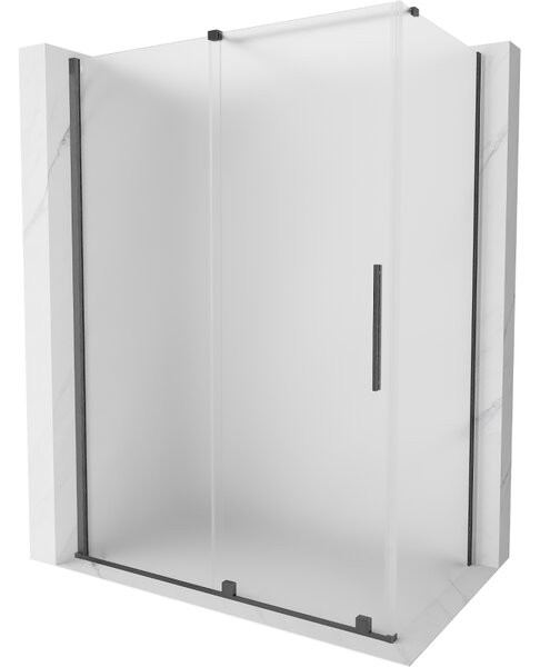 Mexen Velar, sprchový kút s posuvnými dverami 150 x 90 cm, 8mm sklo námraza, grafit brúsený, 871-150-090-31-66
