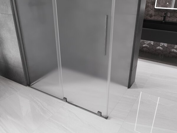 Mexen Velar, sprchový kút s posuvnými dverami 150 x 90 cm, 8mm sklo námraza, grafit brúsený, 871-150-090-31-66