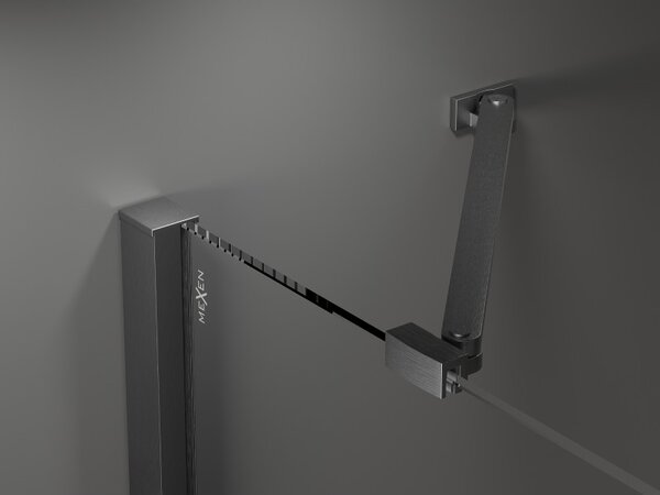 Mexen Velar Duo, posuvné sprchové dvere do otvoru 200 cm, 8mm šedé sklo, grafit brúsený, 871-200-000-42-66