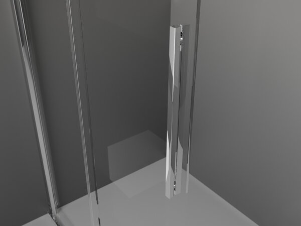 Mexen Velar, sprchová zástena s posuvnými dverami Walk-in 150 x 200 cm, 8mm sklo námraza, chrómová, 871-150-000-33-01