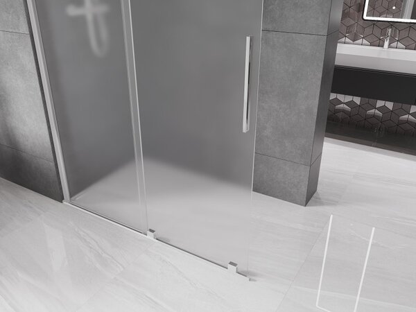 Mexen Velar, sprchová zástena s posuvnými dverami Walk-in 150 x 200 cm, 8mm sklo námraza, chrómová, 871-150-000-33-01
