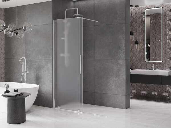 Mexen Velar, sprchová zástena s posuvnými dverami Walk-in 150 x 200 cm, 8mm sklo námraza, chrómová, 871-150-000-33-01