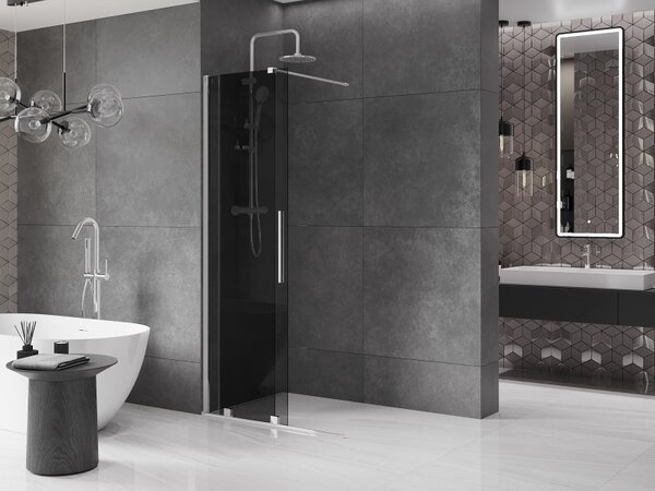 Mexen Velar, sprchová zástena s posuvnými dverami Walk-in 70 x 200 cm, 8mm šedé sklo, chrómová, 871-070-000-43-01