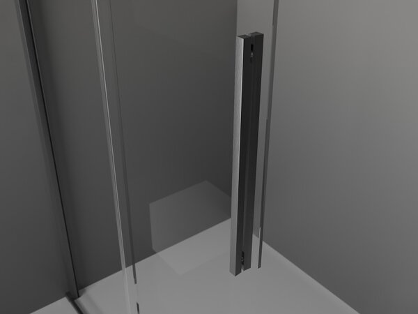 Mexen Velar, sprchová zástena s posuvnými dverami Walk-in 85 x 200 cm, 8mm sklo námraza, grafit brúsený, 871-085-000-33-66