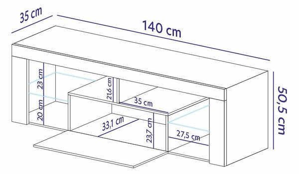 NovýNábytok.sk TV skrinka/stolík Bionca (čierna + orech). Akcia -18%. Vlastná spoľahlivá doprava až k Vám domov. 1098609