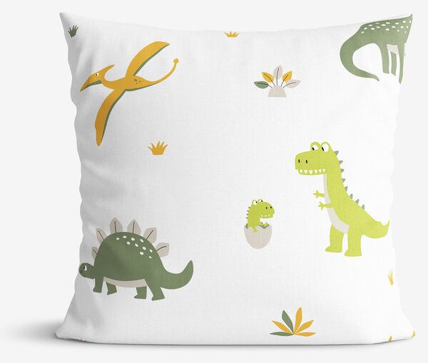 Goldea detská bavlnená obliečka na vankúš - dinosaurie dobrodružstvo 40 x 40 cm
