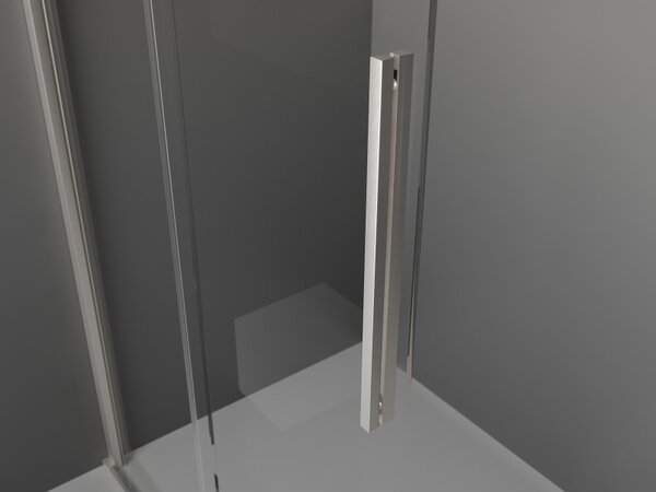 Mexen Velar, sprchová zástena s posuvnými dverami Walk-in 70 x 200 cm, 8mm číre sklo, brúsená oceľ, 871-070-000-03-97