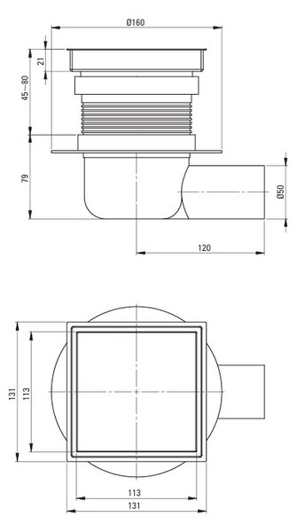 Deante Deante, odtokový žľab Ø160mm, DEA-KOS_001D