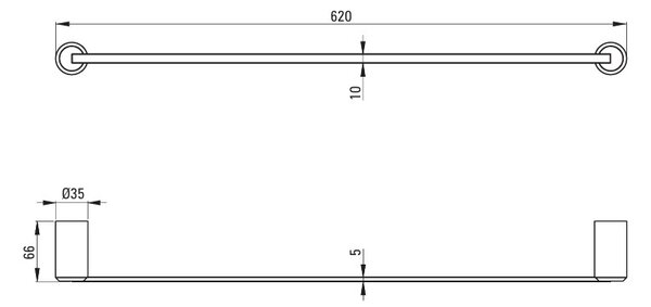 Deante Arnika, vešiak na uteráky 620mm, zlatá matná, DEA-ADA_R621
