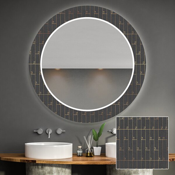 Okrúhle Dekoratívne zrkadlo s LED podsvietením do kúpeľňa