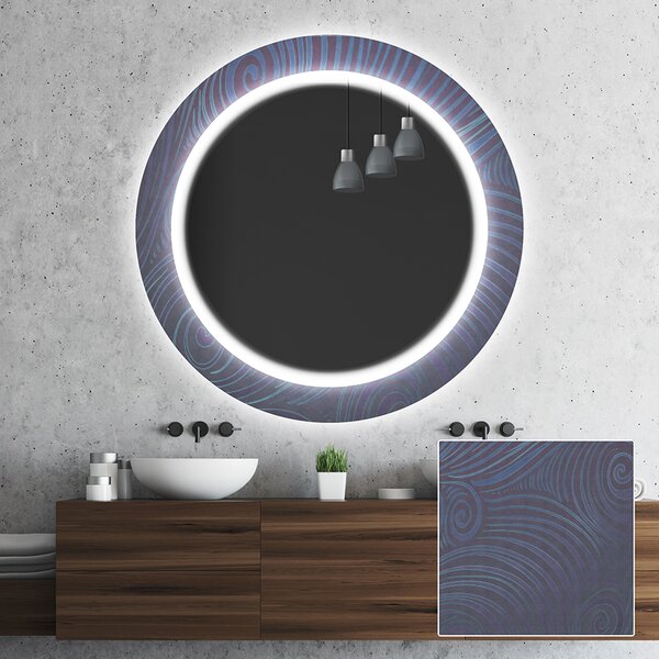 Okrúhle Dekoratívne zrkadlo s LED podsvietením do kúpeľňa