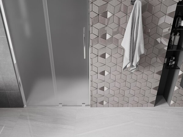 Mexen Velar, posuvné sprchové dvere do otvoru 90 cm, 8mm sklo námraza, chrómová, 871-090-000-31-01