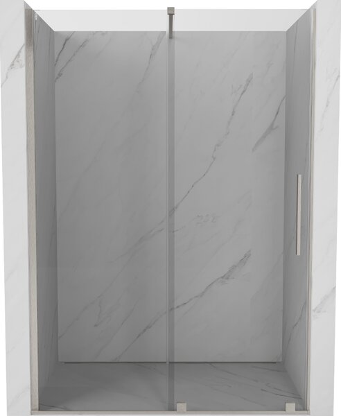 Mexen Velar, posuvné sprchové dvere do otvoru 130 cm, 8mm číre sklo, brúsená oceľ, 871-130-000-01-97