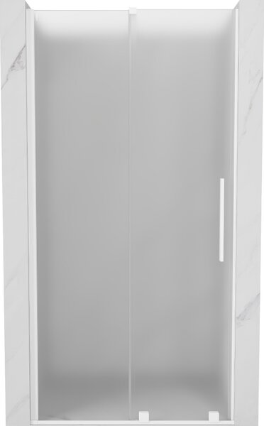 Mexen Velar, posuvné sprchové dvere do otvoru 90 cm, 8mm sklo námraza, biela matná, 871-090-000-31-20
