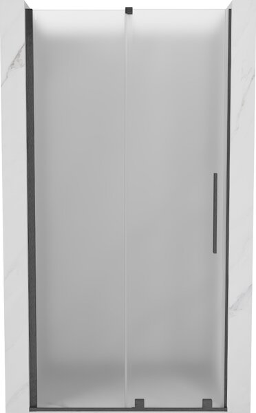 Mexen Velar, posuvné sprchové dvere do otvoru 100 cm, 8mm sklo námraza, grafit brúsený, 871-100-000-31-66