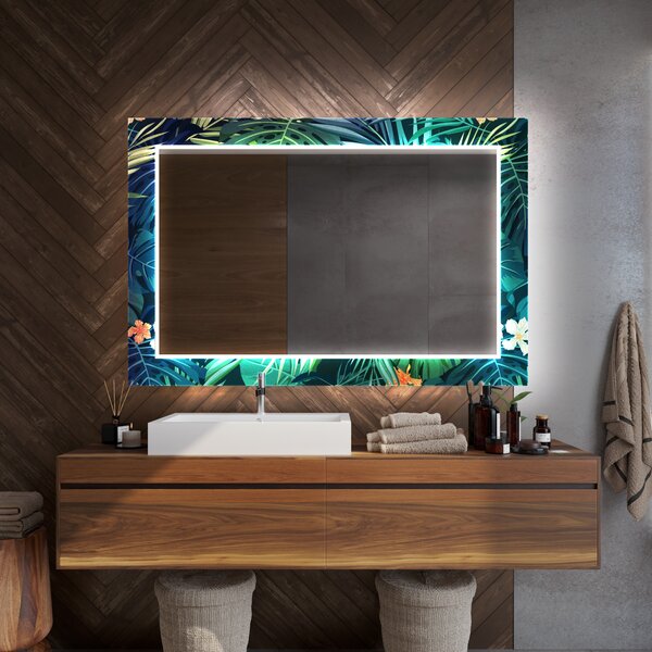 Dekoratívne zrkadlo s LED podsvietením do kúpeľňa