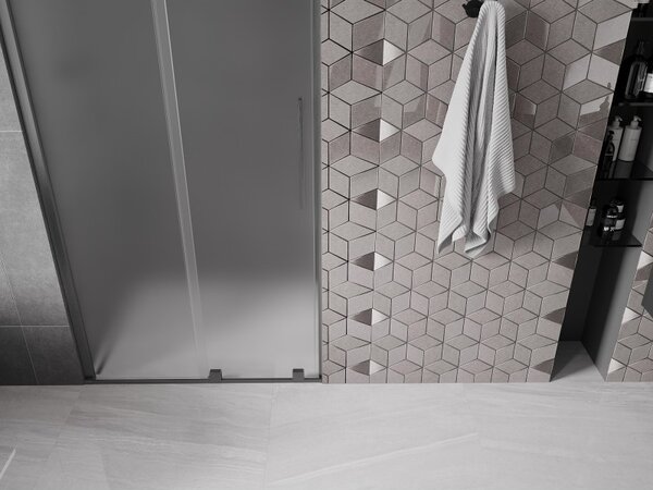 Mexen Velar, posuvné sprchové dvere do otvoru 100 cm, 8mm sklo námraza, grafit brúsený, 871-100-000-31-66
