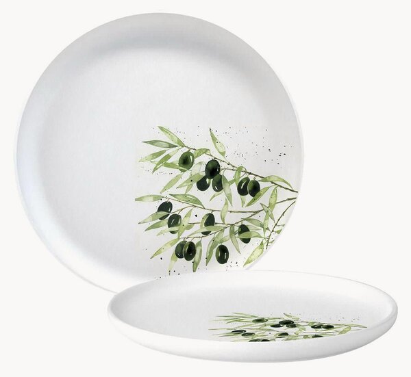 Raňajkový tanier z nového kostného porcelánu Olives