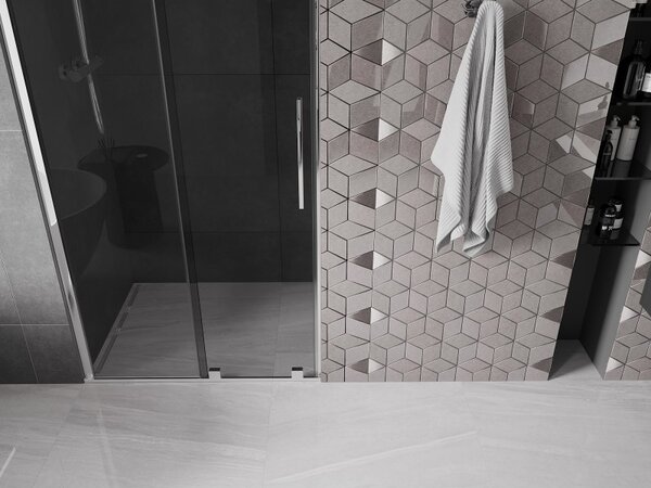 Mexen Velar, posuvné sprchové dvere do otvoru 90 cm, 8mm šedé sklo, chrómová, 871-090-000-41-01