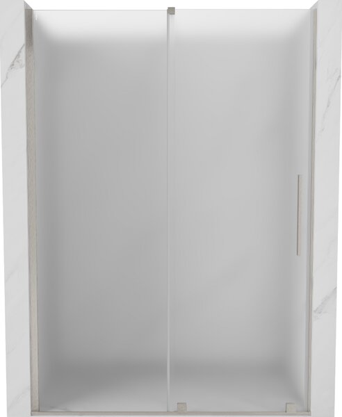 Mexen Velar, posuvné sprchové dvere do otvoru 140 cm, 8mm sklo námraza, brúsená oceľ, 871-140-000-31-97