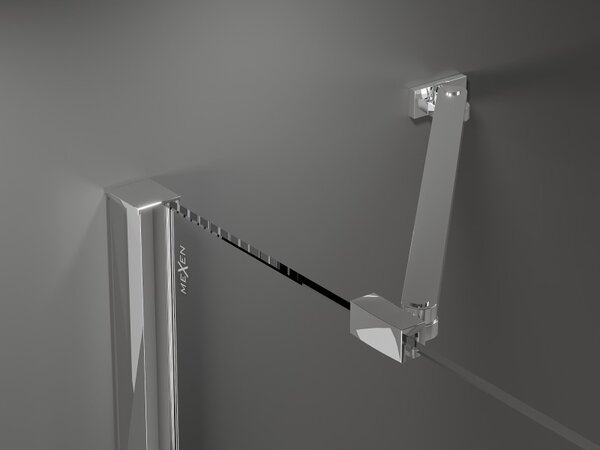 Mexen Velar Duo, posuvné sprchové dvere do otvoru 140 cm, 8mm šedé sklo, chrómová, 871-140-000-42-01