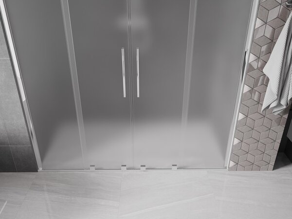 Mexen Velar Duo, posuvné sprchové dvere do otvoru 170 cm, 8mm sklo námraza, chrómová, 871-170-000-32-01