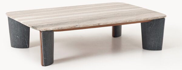 Konferenčný stolík z mramoru a akáciového dreva Muno, Š 120 cm