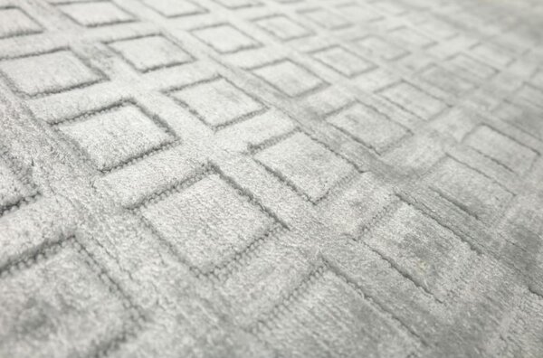 Moderný jednofarebný kusový koberec Handloom strieborno tyrkysový 2,00 x 3,00 m
