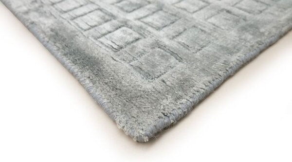 Moderný jednofarebný kusový koberec Handloom strieborno tyrkysový 2,00 x 3,00 m