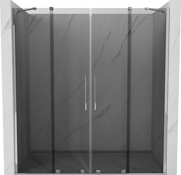 Mexen Velar Duo, posuvné sprchové dvere do otvoru 170 cm, 8mm šedé sklo, chrómová, 871-170-000-42-01