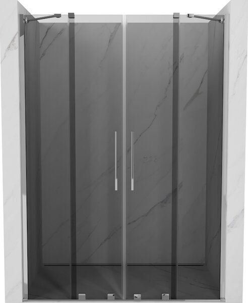 Mexen Velar Duo, posuvné sprchové dvere do otvoru 140 cm, 8mm šedé sklo, chrómová, 871-140-000-42-01