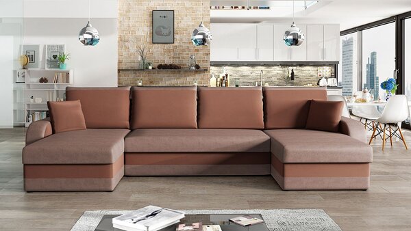 Mirjan24 Rohová rozkladacia sedačka Dalmir U Lux, Dostupné poťahy: Flow 09 5903211493225