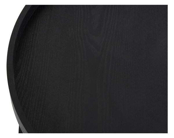 Čierny okrúhly konferenčný stolík v dekore duba ø 64 cm Hagen – Essentials