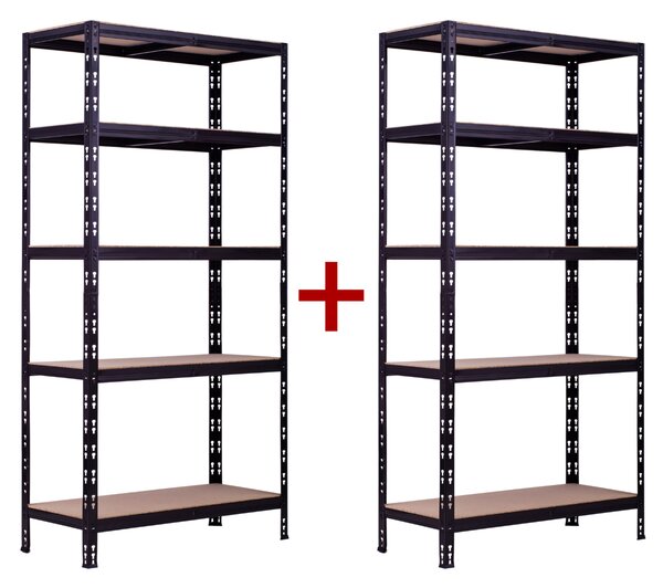 Policový regál 1+1 ZADARMO, nosnosť 175 kg, 1800 x 900 x 450 mm