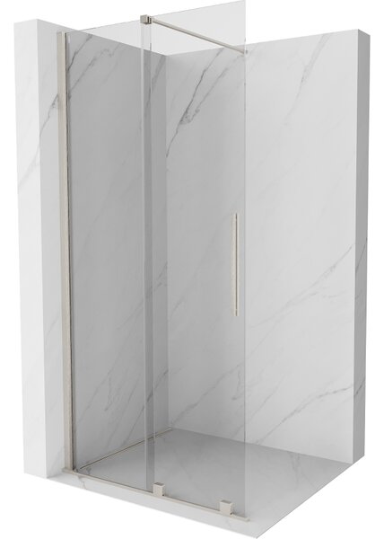 Mexen Velar, sprchová zástena s posuvnými dverami Walk-in 70 x 200 cm, 8mm číre sklo, brúsená oceľ, 871-070-000-03-97