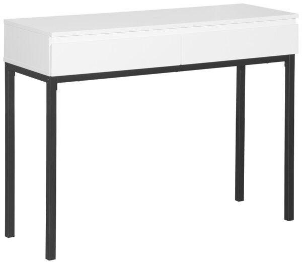 KONZOLOVÝ STOLÍK, čierna, biela, kov, kompozitné drevo, 100/35/77 cm home24 - Online Only obývacie izby, Online Only