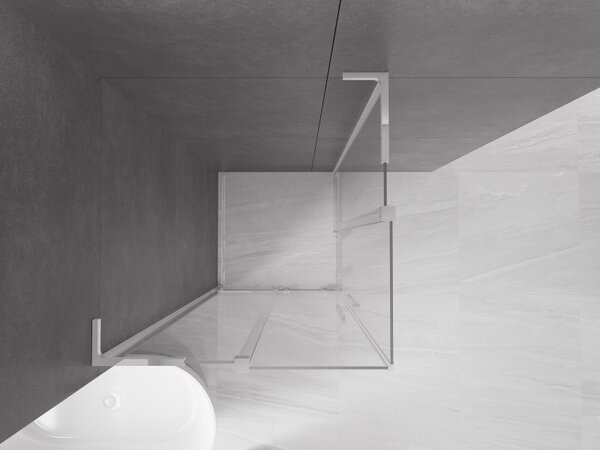 Mexen Velar L Duo, sprchový kút s posuvnými dverami 80 x 80 cm, 8mm číre sklo, chrómová, 871-080-080-02-03-01