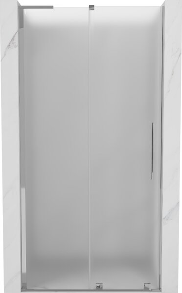 Mexen Velar L, posuvné sprchové dvere do otvoru 90 cm, 8mm sklo námraza, chrómová, 871-090-003-31-01
