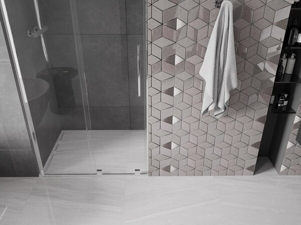Mexen Velar L, posuvné sprchové dvere do otvoru 90 cm, 8mm číre sklo, chrómová, 871-090-003-01-01