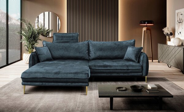 ROHOVÁ SEDAČKA, textil, modrá MID.YOU - Sedačky, Online Only