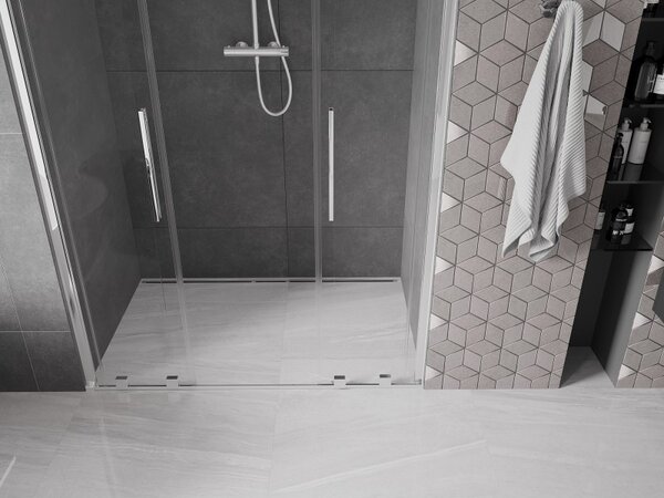 Mexen Velar L Duo, posuvné sprchové dvere do otvoru 150 cm, 8mm číre sklo, chrómová, 871-150-003-02-01