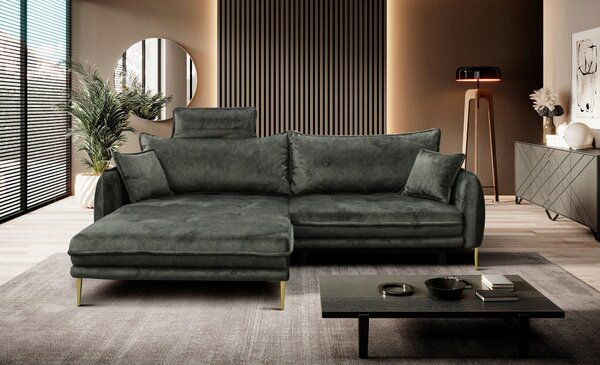 ROHOVÁ SEDAČKA, textil, zelená MID.YOU - Sedačky, Online Only