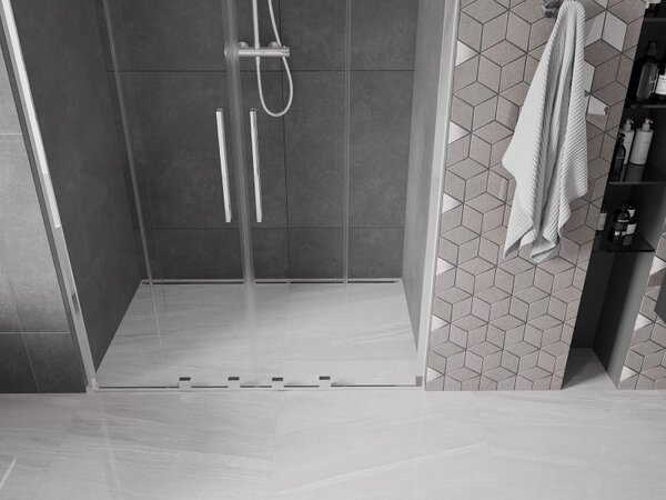 Mexen Velar L Duo, posuvné sprchové dvere do otvoru 150 cm, 8mm číre sklo, chrómová, 871-150-003-02-01