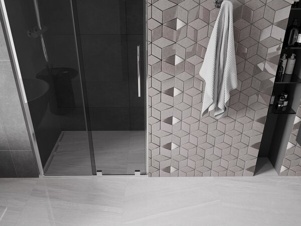 Mexen Velar L, posuvné sprchové dvere do otvoru 90 cm, 8mm šedé sklo, chrómová, 871-090-003-41-01