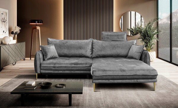 ROHOVÁ SEDAČKA, textil, sivá MID.YOU - Sedačky, Online Only