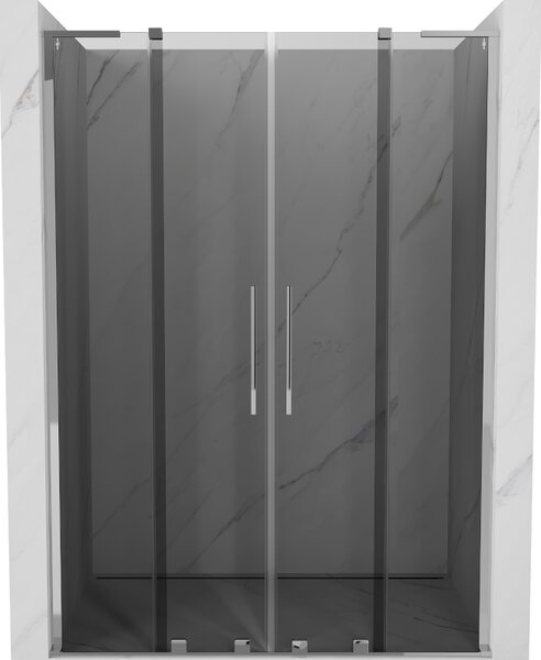 Mexen Velar L Duo, posuvné sprchové dvere do otvoru 140 cm, 8mm šedé sklo, chrómová, 871-140-003-42-01