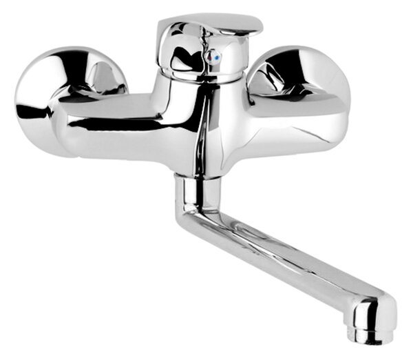 Mereo Mereo, Drezová nástenná batéria, Sonáta, s ramienkom plochým rovným 210 mm, chróm, MER-CB302AN