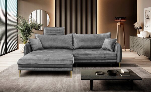 ROHOVÁ SEDAČKA, textil, sivá MID.YOU - Sedačky, Online Only