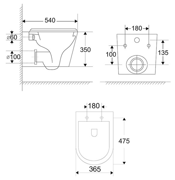 Mereo Mereo, WC závesné kapotované, Smart Flush RIMLESS, keramické, vr. sedátka, MER-VSD85T1